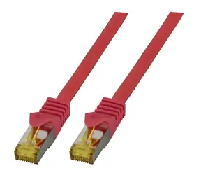 EFB Cat6a červená / Patch kabel / S/FTP / Cat7 Rohkabel / 25 m / RJ-45 / LSZH