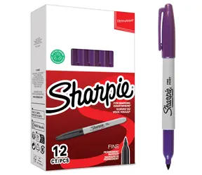 Sharpie Fine fialová / Popisovač permanentní / kulatý hrot F / 12 ks