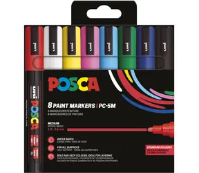 POSCA PC-5M Basic / Popisovač / Sada 8 ks