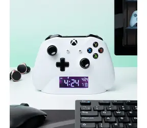 PALADONE Budík XBOX bílý / 16 cm / USB napájení / Oficiální licence