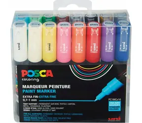POSCA PC-1MC / Popisovač / akrylový / extra jemný hrot 0,7-1 mm / sada 16 barev