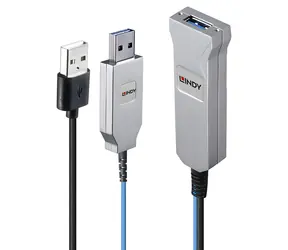 Lindy optický USB 3.0 kabel 30 m modrá / USB kabel / USB-A - 2x USB-A / 5 Gbit/s / 0-70 °C