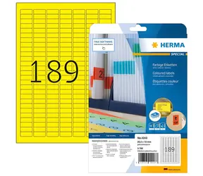 HERMA Víceúčelové etikety žluté 25,4x10 mm / snímatelné, papír matný / 20 listů / 3780 ks