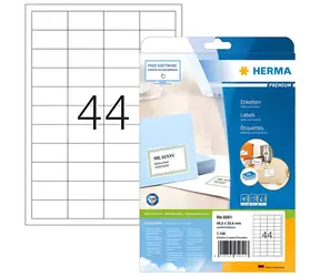 Herma Etikety A4 48,3x25,4 mm / Etikety / Papír matný / bílá / 1100 ks