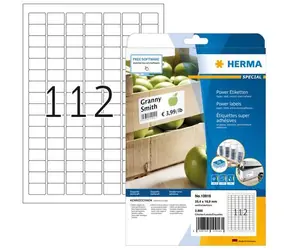 HERMA Etikety 25,4x16,9 mm / bílé, extra lepivé / A4 / 25 listů / 2800 ks