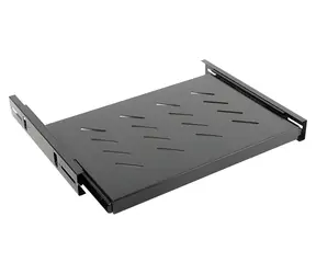 Lanberg Posuvná police 465×347 mm černá / Police do racku / 19" / 1U / nosnost 60 kg