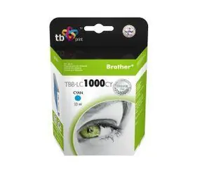 TB inkoustová kazeta kompat. s Brother LC1000C azurová / Inkoustová kazeta / 2212 stran / 22 ml / bez čipu