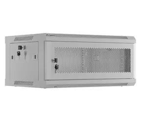 Lanberg WF01-6404-23S šedá / Nástěnný rozvaděč 19" / 4U / 600×450 mm / perforované dveře / Flat pack