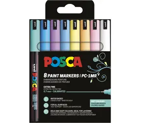 POSCA PC-1MR Soft Colours / Akrylový popisovač / Sada 8 barev