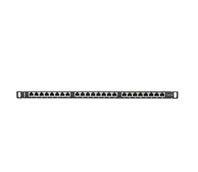 Lanberg PPS5-0024-B černý / Patch panel / 19" / 24 portů / 0,5U / CAT.5E FTP stíněný