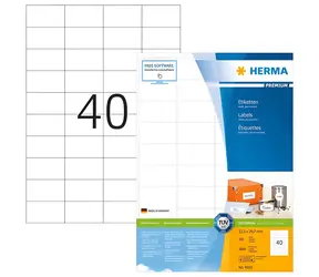 Herma Etikety A4 52,5x29,7 mm bílé / Etikety / papír matný / laser & inkjet / 8000 ks