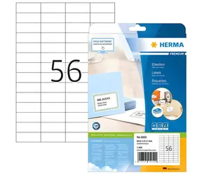 Herma Etikety A4 52,5x21,2 mm / Etikety / Papír matný / bílá / 1400 ks