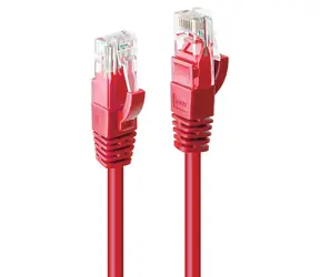Lindy Cat6 U/UTP 1m červená (48032) / Síťový kabel / RJ-45