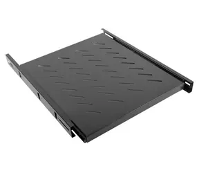 Lanberg Posuvná police 463×550 mm černá / Police do racku / 19" / 1U / nosnost 60 kg