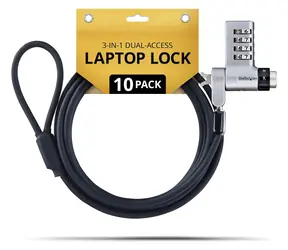 StarTech UDUOKA10 černá, stříbrná / Lankový zámek pro notebook / 3-in-1 / 2 m / 10 ks v balení