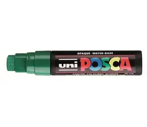 POSCA PC-17K tmavě zelená / Akrylový popisovač / hrot dláto / šířka stopy 15 mm
