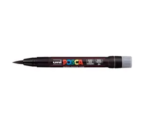 POSCA PCF-350 černá / Akrylový popisovač / Štětcový hrot / Rychleschnoucí