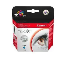 TB CLI-8C azurová / Inkoustová kazeta / kompatibilní s Canon Pixma / 490 stran / 14 ml