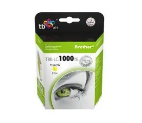 TB inkoustová kazeta kompat. s Brother LC1000Y žlutá / Inkoustová kazeta / 720 stran / 22 ml / bez čipu