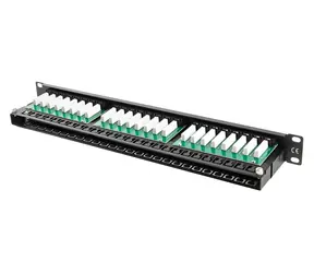 Lanberg černý / Patch panel / 48 portů / Cat5e / UTP / 1U / 19"