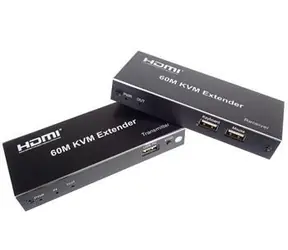 PremiumCord HDMI KVM extender 60 m / KVM extender / 2x USB / Audio / Cat5/6 / Jeden kabel