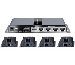 PremiumCord HDMI 1-4 splitter+extender / Rozbočovač a extender / CAT6/6a/7 / Full HD / 3D
