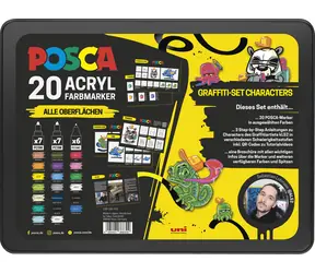 POSCA Graffiti / Akrylový popisovač / sada 20 ks / etue