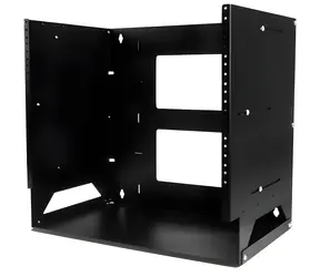 StarTech Nástěnný regál 8U černý / Nástěnný regál / 19" / nosnost 34 kg / ocel