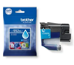 Brother LC-552XLC azurová / Inkoustová cartridge / XL / pigmentová / 1500 stran / MFC-J3660DW, MFC-J3960DW