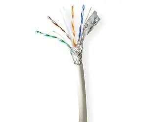 Nedis Instalační kabel CAT6a šedá / Instalační kabel / SF/UTP / Čistá měď / 305 m / LSZH