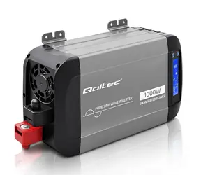 Qoltec Monolitový měnič napětí s čistou sinusovkou / Měnič napětí / 500W / 1000W / Vstup 12V DC / 1x 230V
