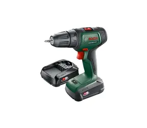 BOSCH UniversalDrill 18V zelená/černá / Aku vrtací šroubovák / 1450 ot/min / 32 Nm / 10mm sklíčidlo / 2x1,5 Ah / kufřík
