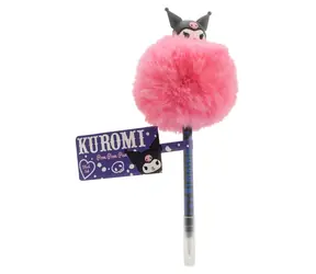 BLUESKY Kuličkové pero Kuromi PomPom / Sanrio / chlupatý pompon / černá náplň