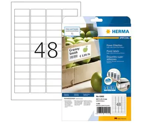 HERMA Etikety extrémně přilnavé 45,7x21,2 mm / Etikety / A4 / bílé / 1200 ks / 25 listů