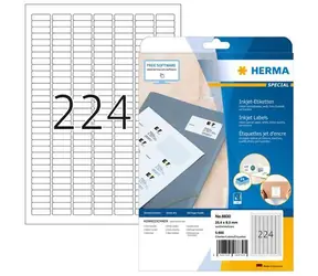 HERMA Etikety pro inkoustové tiskárny 25,4x8,5 mm / Etikety / A4 / bílé / 5600 ks