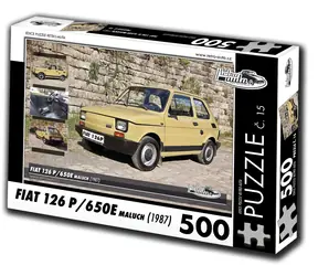 RETRO-AUTA Puzzle Fiat 126P, 650E Maluch (1987) / 500 dílků / 48 × 36 cm