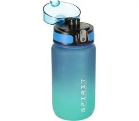 KIK Motivační láhev na vodu 600 ml Blue-Green / Láhev na pití / S odměrkou / Uzávěr s přezkou