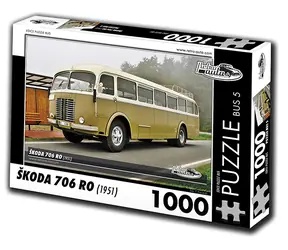 RETRO-AUTA Puzzle BUS č.5 Škoda 706 RO (1951) / 1000 dílků / 66 × 47 cm