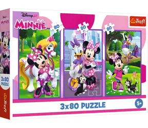 TREFL Puzzle Minnie a přátelé / 3x80 dílků / od 5 let / 27,5 x 18 cm
