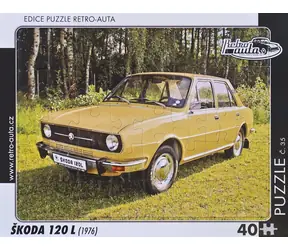 RETRO-AUTA Puzzle č.35 Škoda 120 L (1976) / 40 dílků / 32 x 24 cm