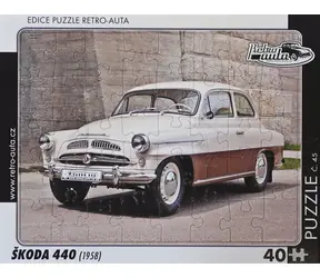 RETRO-AUTA Puzzle č.45 ŠKODA 440 (1958) / 40 dílků / 32 x 24 cm