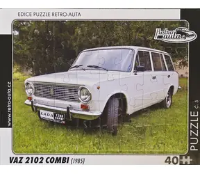 RETRO-AUTA Puzzle č.05 VAZ 2102 COMBI (1985) / 40 dílků / 32 × 24 cm