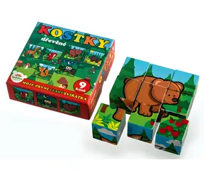 TEDDIES Obrázkové kostky Moje první lesní zvířátka / 9 kostek