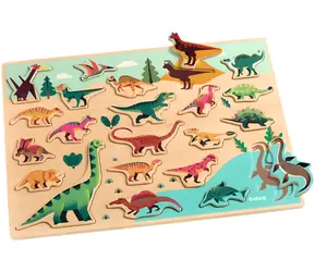 DJECO Dřevěná vkládačka Dino / Vkládačka / Dřevo