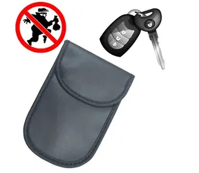 Hurtel Faraday pouzdro na autoklíče proti Keyless krádeži černé / Obal na klíče / 14 × 10 cm / Blokace signálu