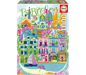 EDUCA Puzzle Car Pintos: Barcelona / 1000 dílků / 48 × 68 cm