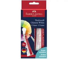 FABER-CASTELL Temperové barvy Connector 3x7,5 ml čínská bílá / Krycí malba