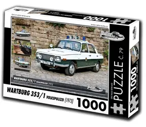 RETRO-AUTA Puzzle č. 79 Wartburg 353,1 Volkspolizei (1973) / 1000 dílků / 66 × 47 cm