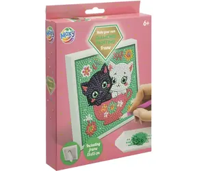MOXY Diamantové malování na rámu Kočičky 15x15 cm / od 6 let