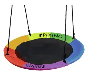 PIXINO Houpací kruh Čapí hnízdo barevný / Průměr 110 cm / Nosnost 150 kg / od 3 let